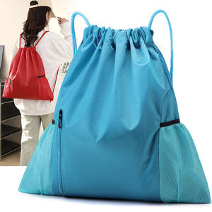 Fashion Sports Zipper <b>Drawstring</b> <b>Backpack</b> Pocket Oxford Cloth for Travel Football Basketball Shoes - Product Image 2