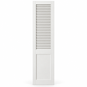 Puerta de Madera Maciza con Rejillas, Diseño Moderno, Panel Interior de Madera Maciza, Panel de Ventana de Madera Maciza, Baño Minimalista - Product Image 1