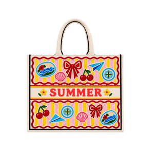 Bolsa de Mano de Paja Personalizada con Nombre Bordado, Diseño de Canales de Venecia, para Mujer, Bolso de Playa de Verano, Tamaño XXL - Product Image 4