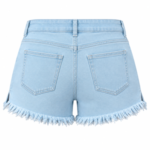 <b>Women</b> Straight Casual Denim <b>Shorts</b> Vintage Inspired Summer Fashion OEM ODM Private Label Custom <b>Shorts</b> - Product Image 2
