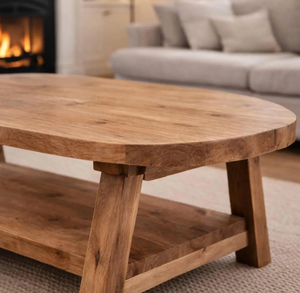 Nouvelle table de salle à manger au design attrayant, deux couleurs, bois de manguier massif, style vintage, finition naturelle et noire, pieds courbés - Product Image 3