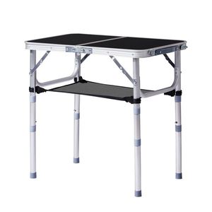 Outdoor Folding 2ft Aluminum <b>Table</b> Portable Picnic <b>Table</b> with 3 Adjustable Heights Lightweight and <b>Foldable</b> for Patio Side Use - Product Image 1