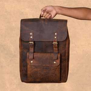 Custom Genuine Leather Backpack Mens Leather Travel Bag Waterproof <b>Laptop</b> <b>Rucksack</b> Luxury Real Leather Daypack LBK-0159 - Product Image 2
