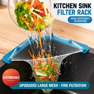 Panier de vidange triangulaire pour évier de cuisine avec 50 sacs en filet remplaçables, anti-obstruction, attrape-restes pour évier - Product Image 3