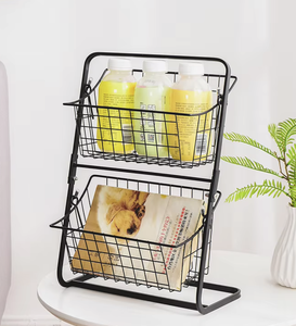 Vietnam Double Tier Triangular Fruit Vegetable <b>Storage</b> <b>Rack</b> Floor Standing <b>Kitchen</b> Organizer Shelf - Product Image 3