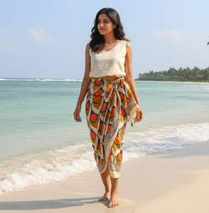 Paréo en coton imprimé Bagru indien, idéal pour l'été et la plage, écharpe en coton durable teintée aux plantes pour femme, vente en gros - Product Image 3