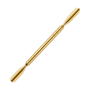 Empujador de uñas plateado de doble punta con agarre suave para el cuidado diario de las uñas, herramienta para uso en salón y manicura en casa y salón. - Product Image 2