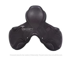 Selle de saut en cuir anglais de qualité supérieure |   Siège rembourré doux, conception à contact étroit pour les spectacles et l'entraînement - Product Image 2