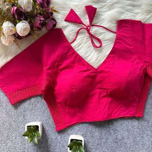 Blusa de diseñador en tela de algodón puro con elástico para un mejor ajuste, lista para usar y completamente cosida. - Product Image 3