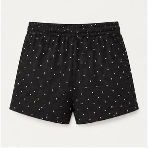 Custom Charcoal Black Polka Dot Womens Relaxed Easy Fit Drawstring <b>Lounge</b> <b>Shorts</b> Soft Cotton-Modal Jersey WPSHORT-0026 - Product Image 2