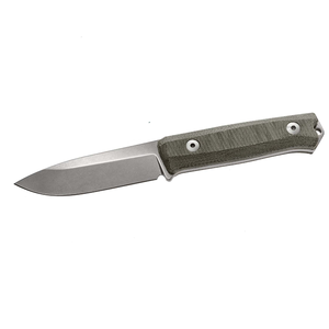 Couteaux de chasse à lame fixe avec manche texturé vert, lame finition grise, étui en cuir marron pour le camping, la randonnée et les activités de plein air - Product Image 1