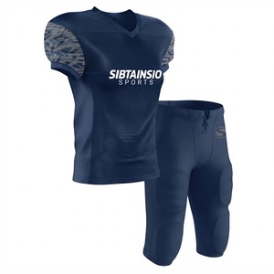 Color Contrast Custom Heat-Transfer Printed Football Uniform Set Sleeveless Integrated <b>Padded</b> <b>Pants</b> Team Sportswear 100% - Product Image 3