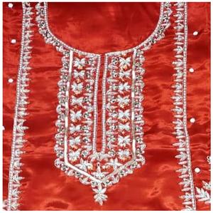 Salwar Kameez Tradicional Indio de Seda Bordado a Mano Sin Coser, Diseño Moderno, Estilo Vanguardista para Fiestas - Product Image 1