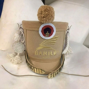 Fashion Vintage 100% Leather & Wool Hand Embroidery Custom Required Logo Fashionable Shako Hats & Caps - Product Image 5