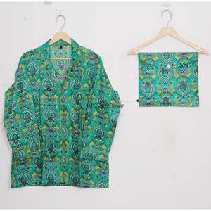 Nuevo Diseño, Conjunto de Pijama de Manga Larga para Mujer, Transpirable, 100% Algodón Suave, Ropa de Dormir de Longitud Completa - Product Image 2