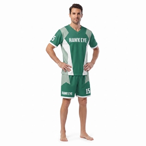 Camiseta Deportiva de Fútbol para Hombre, Personalizada por Sublimación, de Poliéster, Cuello en V, Manga Corta, Corte Regular, para Equipo - Product Image 1