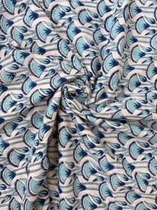 Tela de Algodón Estampada a Mano Azul, Textil con Estampado Floral Sanganeri por Metro, Tela 100% Algodón Indio para Confección de Vestidos - Product Image 5