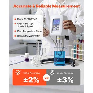 Viscosimetro Digitale 100.000 MPa.s(cP) con Precisione del 2%, 4 Rotori, 100-240V, Misuratore di Viscosità Rotazionale Digitale - Product Image 2