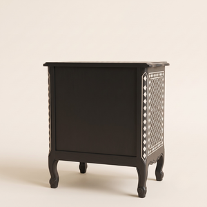 Mesa de Noche con Incrustaciones de Hueso Hecha a Mano, Mesa Artesanal, Artículo Decorativo para el Hogar, Muebles para Dormitorio - Product Image 2