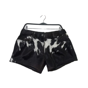<b>Men's</b> <b>Black</b> <b>Tie</b> Dye Cotton Shorts Mid Waist Button Fly Casual Style Animal Print Short Length - Product Image 1