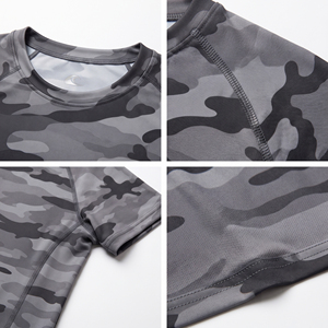 High Quality Stretchy Ladies <b>Camo</b> T-Shirt Gym Workout Quick-Dry Ladies Short Sleeve Rashguard Spandex Polyester Compression <b>Top</b> - Product Image 6