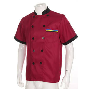 T-shirt de travail pour chef cuisinier, respirant, mélange 65% polyester 35% coton, noir et blanc, tissé, pour les travailleurs - Product Image 3