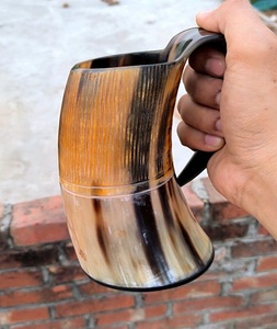 High Quality Customized Eco-Friendly India Buffalo Drinking Horn <b>Mug</b> Animal Style Polished Organic by f s international - Product Image 3