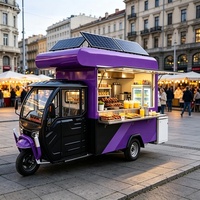 Chariot alimentaire multifonctionnel à pousser à la main avec double brûleur et réchauffeur pour le service de petit-déjeuner et de déjeuner en rue