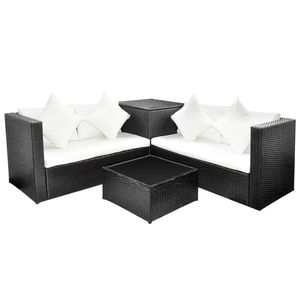 Conjunto de Muebles de Patio Modulares Medianos de Poliratán Negro - Product Image 2