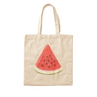 Sac à bandoulière en toile de pastèque fraîche de dame à la mode élégante sac d'été décontracté en toile de coton imprimé fourre-tout juteux sur le thème des fruits