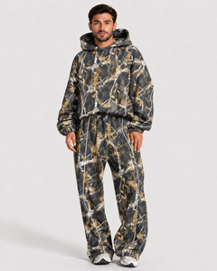 OEM Men's <b>Oversized</b> Camouflage Contrastline Jogger Pants Premium Cotton Fleece Breathable Casual Streetwear Men's <b>Sweatpants</b> - Product Image 3