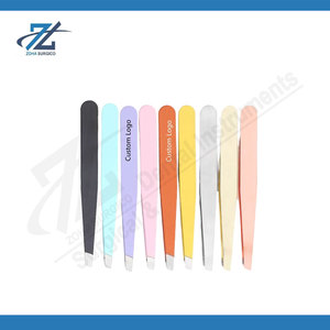 Professional Slanted Tip Eyebrow Tweezers with False Eyelash Clip Stainless Steel Precision Beauty Makeup <b>Tool</b> Made in Pakistan - Product Image 5
