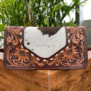 New Classical Men's Hand Tooled Leather <b>Wallet</b> Gentleman <b>Card</b> Money <b>Holder</b> Purse High Quality Genuine Cowhide Leather <b>Wallets</b> - Product Image 4