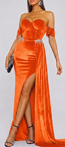 Mustard Orange 100% Polyester Velvet Fabric Wrinkle Resistant Quick-Dry Breathable Woven Medium Weight <b>for</b> Apparel Blazer Suits - Product Image 6