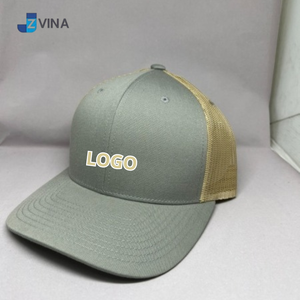 หมวกแก๊ปทรง Trucker ปรับได้ 6 แผง สีเทา ด้านหน้าตาข่าย ด้านหลังปักลาย  ผ้าโพลีเอสเตอร์  ใส่ได้ทั้งชายหญิง  สไตล์ลำลอง สำหรับฤดูใบไม้ผลิและฤดูร้อน  รับปักโลโก้ตามแบบ - Product Image 1