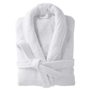 Peignoir de luxe blanc pour homme, col châle, en coton matelassé, pour spa et hôtel, manches longues, grande taille, vêtement d'intérieur, avec pompons, style couple - Product Image 1