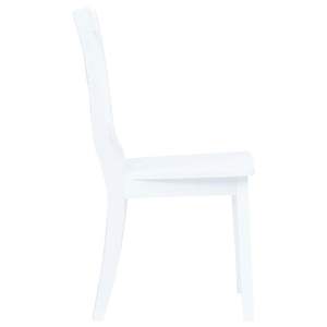 Juego de 4 sillas de comedor de madera de caucho macizo blanco, tamaño estándar - Product Image 4