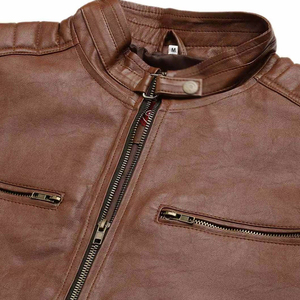 Chaqueta de Motocicleta de Cuero para Hombre, al Mejor Precio, Servicio OEM, Ecológica, Moda de Invierno, Hecha en Pakistán - Product Image 4