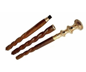 Bastón de madera con incrustaciones de latón Explore bastones de caminar ajustables bastones de trekking plegables de AYAANS CREATIONS - Product Image 5