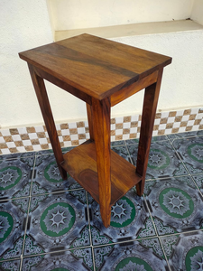 Taburete de Madera Artesanal, Banco de Asiento de Madera Maciza, Muebles Rústicos para el Hogar, Mesa Auxiliar Decorativa, Soporte para Plantas - Product Image 2