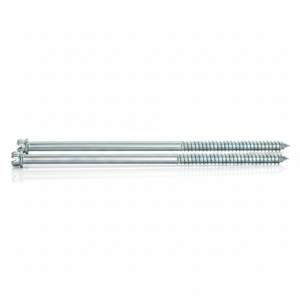 PDC <b>Double</b> <b>Ended</b> Metric/Inch Wood <b>Screws</b> M6-M12 Slotted Head Partial Thread Class 4.8 & 6.8 Zinc Plated Carbon Steel DIN - Product Image 1