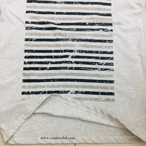 Camiseta de talla grande para mujer, camiseta sin mangas de tela, diseño personalizado informal básico, estampado de rayas sólidas, decoración de logotipo OEM, camisetas OEM - Product Image 5