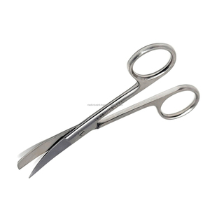 Ciseaux chirurgicaux manuels réutilisables en acier inoxydable de qualité supérieure, durables, de 4,5 pouces, à lame incurvée et tranchante, OEM ODM, meilleur fournisseur - Product Image 5
