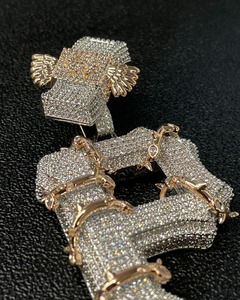 Pendentif lettre P de luxe en moissanite de qualité export, plaqué argent, style hip-hop, clarté VVS, taille brillante, haute brillance, bijou - Product Image 3