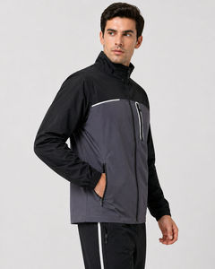 Veste de sport personnalisée pour homme, légère, coupe-vent, pour l'entraînement en plein air, la course à pied, la salle de sport, le fitness, veste de survêtement à fermeture éclair intégrale, coupe-vent sportif - Product Image 2