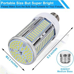 Lampadina LED a Pannocchia Super Luminosa 400W Equivalente, 6000 Lumen, 5000K Luce Diurna, Attacco E26/E27, Confezione da 2 - Product Image 1