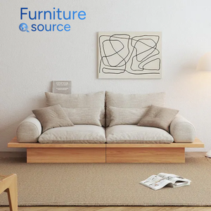 Durable, moderno, sofá de madera dura Beige Cojines OEM/ODM Fabricante Vietnam Factory Direct Living Room - Product Image 3