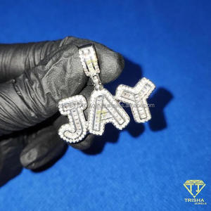 Hip Hop Jay Pendant <b>Iced</b> <b>Out</b> <b>Chain</b> Necklace Fashion Jewelry Bling Jay Pendant Gold Hip Hop <b>Chain</b> Moissanite Jewelry - Product Image 4