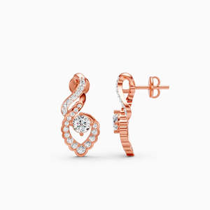 Pendientes Románticos con Forma de Lazo y Diamantes con Corte Brillante, Chapados en Oro Rosa, Joyería de Moda para Mujer, para Bodas - Product Image 4