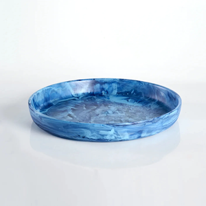 Assiette ronde moderne en résine faite à la main, style ange, effet marbre, pour servir de longs plateaux de snacks, décoration de table de mariage - Product Image 5